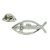 Rhodium Plated IchthusReligion Religious Lapel Pin Badge with Crystal Cross