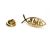 Gold Plated Ichthus Religion Religious Lapel Pin Badge with Jesus Text