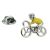 Yellow Racing Bike, Tour De France styled Lapel Pin Badge