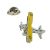 Yellow Winged Bi plane Aeroplane Lapel Pin Badge