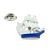 Blue & White Galleon Lapel Pin Badge