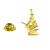 Gold Plated Microscope Lapel Pin Badge
