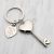 Heart Key with Heart Keyring Tag (Engravable)