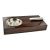 Ebony Wood Veneer Cigar Ashtray Single Position  Boxed