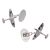 English Made 925 Sterling Silver Spitfire Chain Cufflinks
