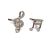 Crystal Encrusted Treble Clef & Music Note Cufflinks