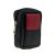 Black & Red Leather Cigarette Packet Holder with Accessory Holder and Belt Loop