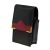 Black & Red Hill Leather Cigarette Packet Holder with Lighter Holder