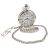 Silver Finish High Quality Pocket Watch and Clip Chain Featuring Roman Numerals