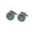 Green circuit board look round Cufflinks