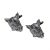 English Made Wild Boars Head Pewter Cufflinks