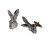 English Made Hares Head Pewter Cufflinks