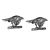 English Made Hawk on Perch Pewter Cufflinks