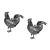 English Made Cockerel Pewter Chicken Cufflinks