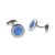 Rhodium Plated Saltire Tartan Centred Cufflinks