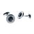 Rhodium Plated Black Watch Tartan Centred Cufflinks