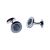 Dark Paisley Centre Rhodium Plated Cufflinks