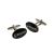 Black Oval Enamel Wedding Cufflinks