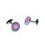 Pink Polka Dot Pattern Centred Rhodium Plated Cufflinks
