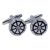 Buddhist Wheel of Dharma Design Round Cufflinks