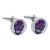 Purple Floral Skull Round Cufflinks