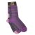 Trio  of Unmatched One & a Half Pairs Purple Patterned Socks