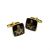 Masonic Black & Gold Plated Cufflinks with G