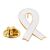 White Ribbon Metal Enamel Lapel Pin Badge
