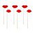 Pack of 6 Photo Prop Lips On Sticks (KNP7)
