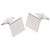 Plain Square Rhodium Plated Cufflinks ( 17mm engravable)
