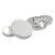 Plain Rhodium Plated De Luxe Round Chain Style Cufflinks