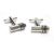 Metal with Black Ringed Classic Cufflinks
