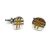 Round Silver- Orange Lined Classic Cufflinks
