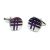 Round Silver- Purple Lined Classic Cufflinks
