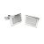 Brushed Silver Rectangular Classic Cufflinks