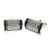 Black Crystal Edged Curved Classic Cufflinks