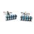 5 Blue Transparent Stripes Classics Cufflinks
