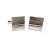 Silver & Black Metal Stripe Classic Cufflinks