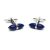 Blue & Chrome Classic Cufflinks