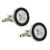 Stiched Button Classic Cufflinks in Black