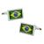 Brazil Flag Bordered Cufflinks