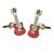Red Guitar Music Instrument Cufflinks