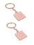 Rose Gold Plated Square Keyring with Engraved Masonic Design (engravable)