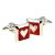 Valentine Red & Silver Heart Cufflinks