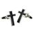 Black Christian Cross Religious Cufflinks