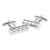 Rhodium Plated Patterned Cylinder Classic Cufflinks