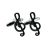 Black  Treble Clef Music Cufflinks with Crystal