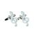 White Treble Clef Music Cufflinks with Crystal