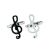 Black & White Treble Clef Music Cufflinks with Crystal