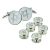 White & Silver Enamelled Masonic Cufflinks & 5 Button Stud Set